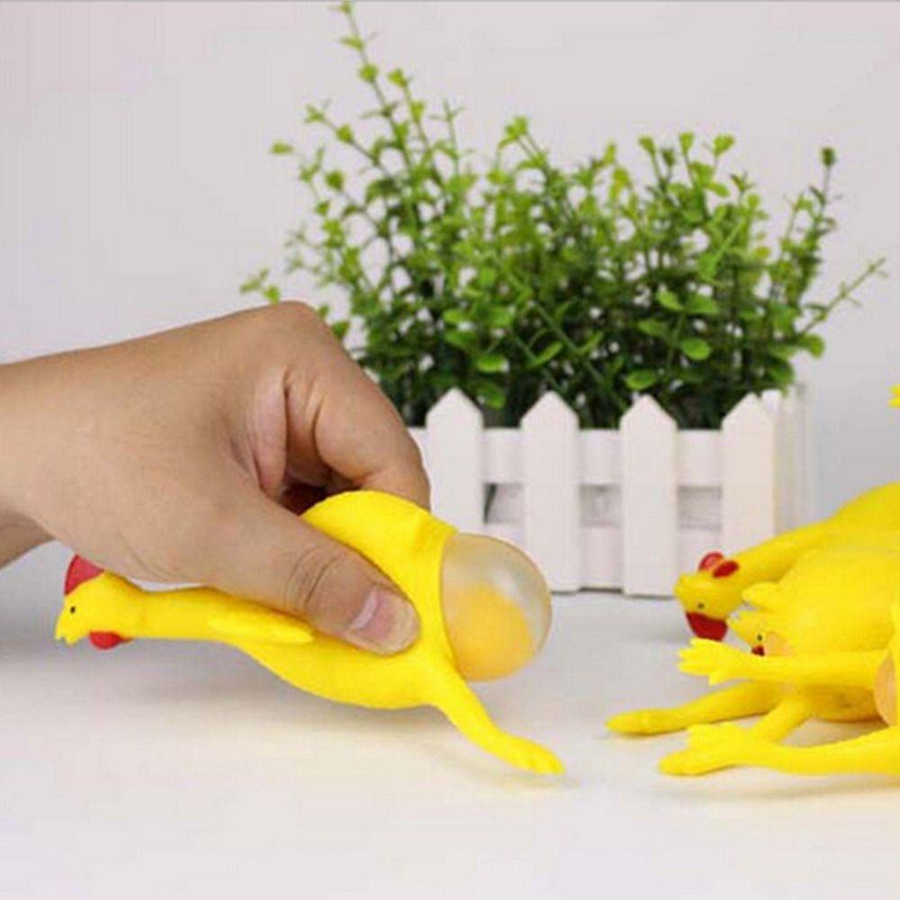 Squeeze Tricky Novelty Gadgets Halloween Gift Pranks Chickens Lay Eggs Keychain Funny Vent Toys