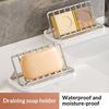Bathroom Countertop Soap Holder Soap Storage Draining Rack & Kitchen Sponge Storage Rack Durable Easy To Clean Organizer