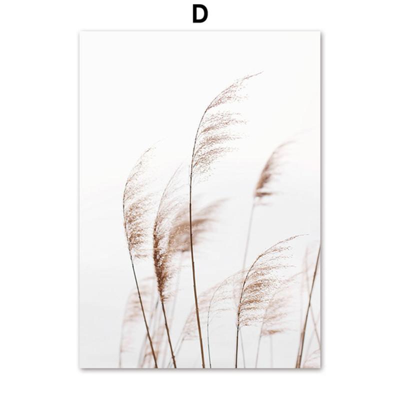 Tropical Plant Leaves Wall Art Canvas Paintings Rabbit Tails Grass and Flowers Posters and Prints Scandinavian Room Decoration