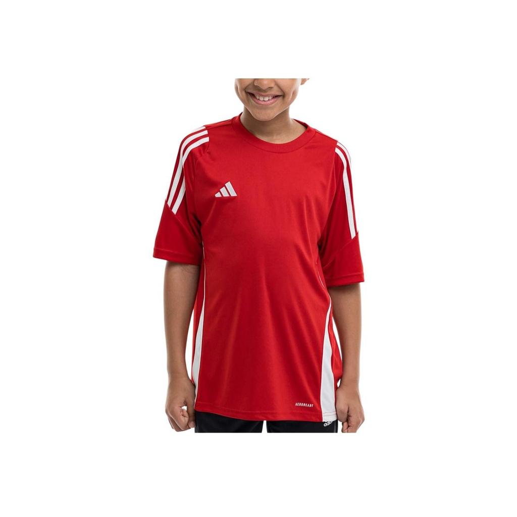 Adidas Tiro 24 Series Quick-Dry Color Block Round Neck Short Sleeve Kids Soccer Jersey Kids Jersey Energy-Red White IS1030