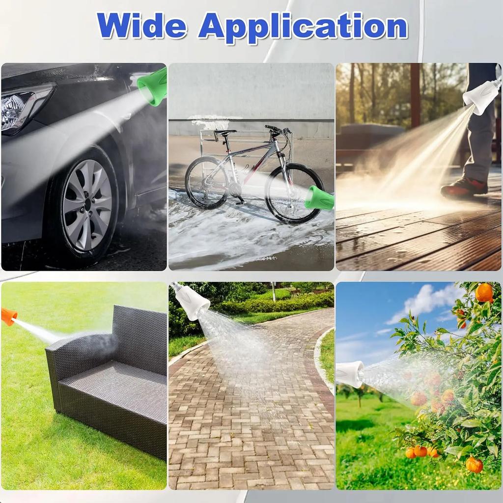 Car Washer Sector Sprayer Nozzle Tips With Soft Rubber Sleeve High Pressure Wash Gun Nozzles 1/4" DN8