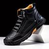 Handmade Men Leather Boots Fashion High-Top Casual Boots High Quality Sneakers for Men Lace-up Ankle Boots