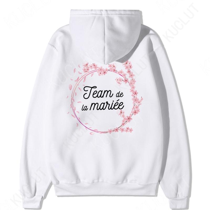 Fashion Team Bride Pullover Hoodies French Woman Bridal Wedding Hoody Outerwears Bachelorette Hen Party EVJF Hooded Sweatshirts