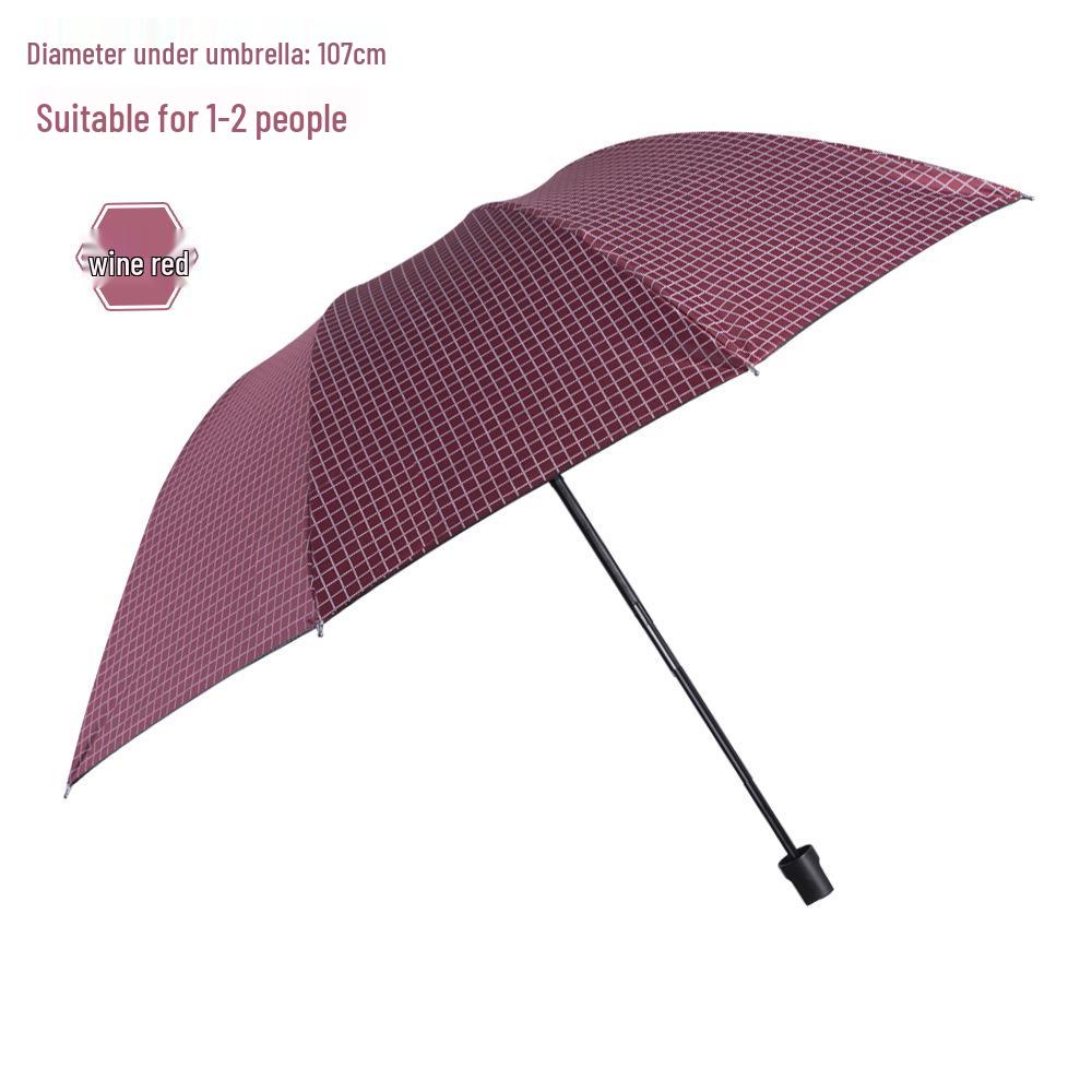 Extra Large 12-Rib Black Folding Umbrella - Heavy-Duty Three-Person Sun and Rain Protection with Custom Logo