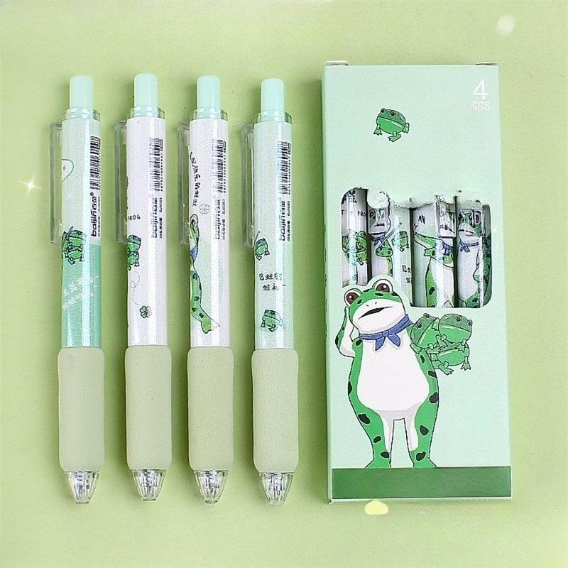 

16Pcs Cute Cartoon Frog Neutral Pen Funny Pressing Pens Lovely Panda Smoothly Writing Pens School Student Stationery Supplies 16Pcs