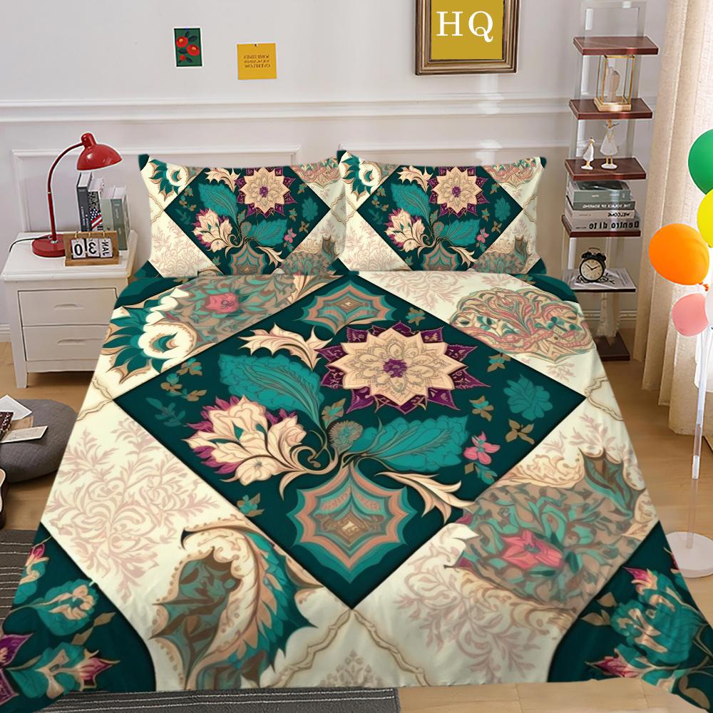 

Декор для спальни, комплект пододеяльников из полиэстера, королевский размер, роскошный домашний комплект постельного белья с 3D принтом пейсли для девочек EU Single 135x200cm