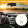 Partuto 1 Piece Artificial Crystal Butterfly Car Rearview Mirror Pendant Accessory Car Hanging Ornament Transparent White