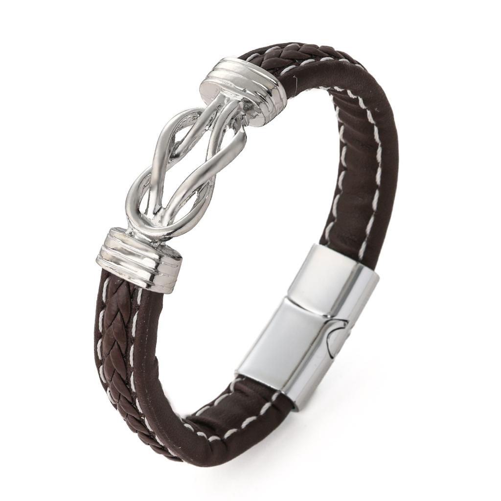 Commuter bracelet men's bracelet leather bracelet alloy magnetic twist punk bracelet