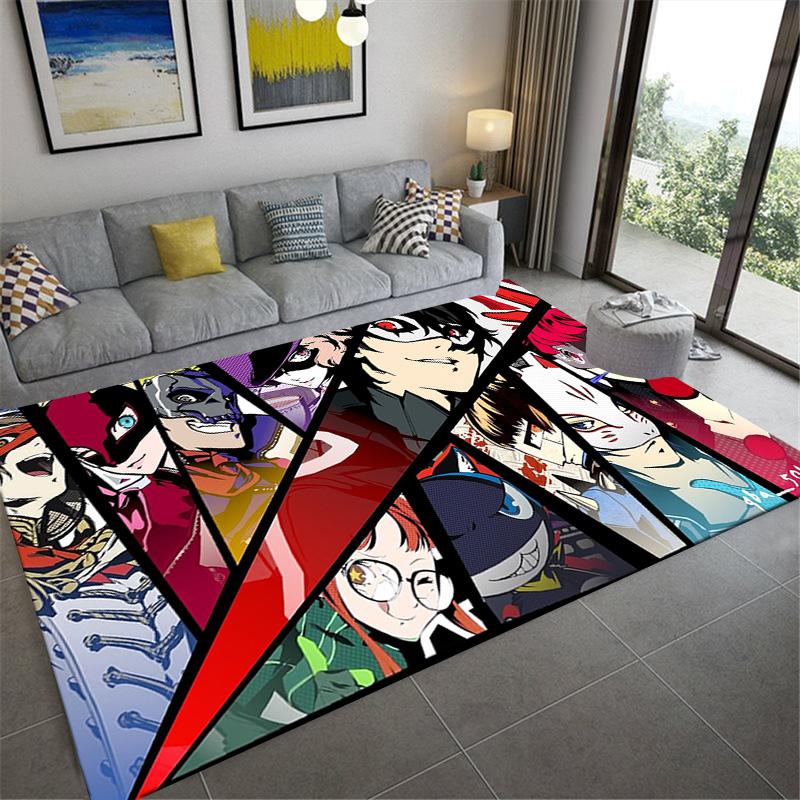 Persona 5 Carpet Rug for Living Room Bedroom Home Sofa Decoration,Kids Play Non-slip Floor Mat