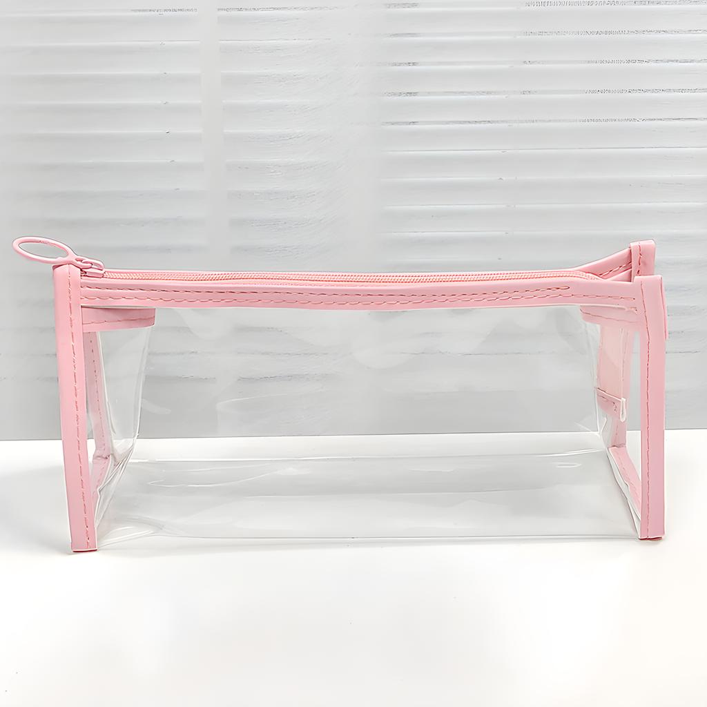 Clear Pencil Pounch Pen Case,Waterproof  Toiletry Cosmetic Makeup Bag, Multifonction Stationery Organizer for Students Adults Te