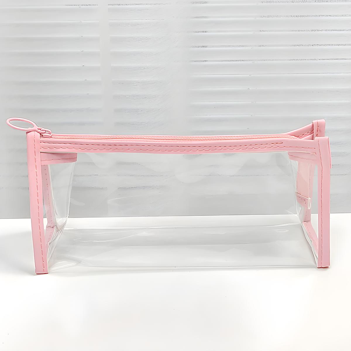 

Прозрачный пенал, водонепроницаемая косметичка, органайзер для канцелярских принадлежностей, многофункциональный, для студентов, взрослых, те розовый