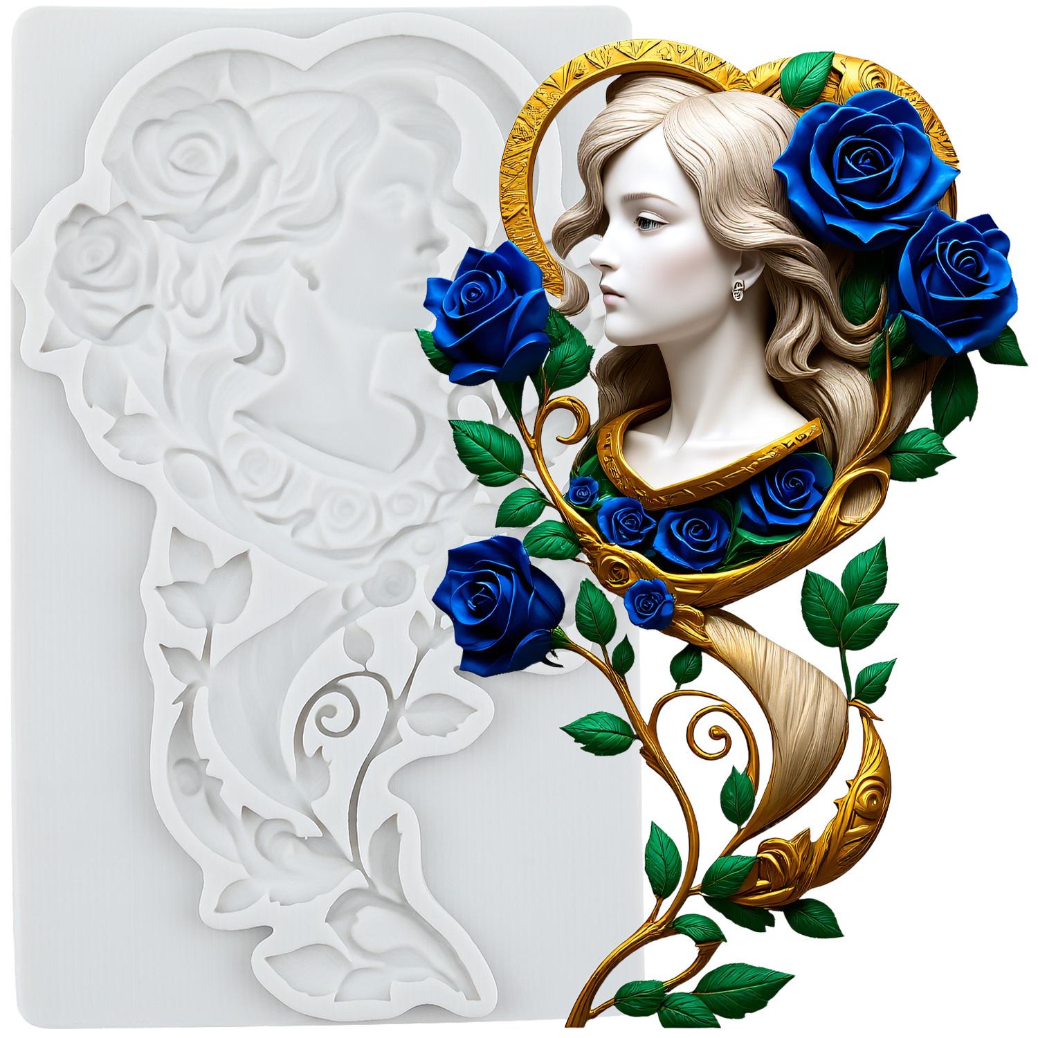 

Rose Flower Lady Silicone Molds Lady Avatar Fondant Mold Cake Decorating Tools Cupcake Topper Candy Chocolate Gumpaste Mold серый