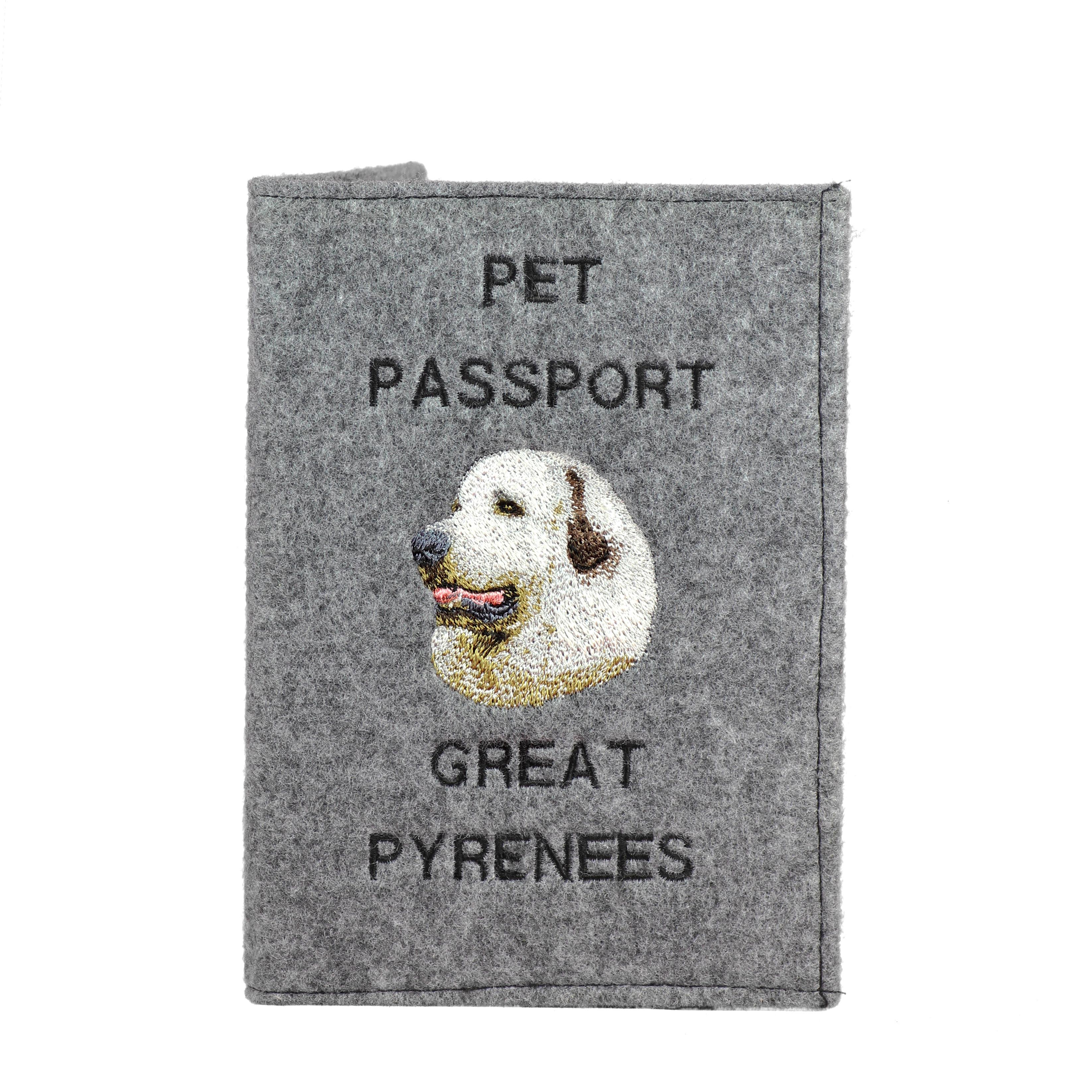 

Pyrenean Mountain Dog, Great Pyrenees, Pyrenean Shepherd - Dog passport case, document case, gift for the traveller from the Art-Dog brand