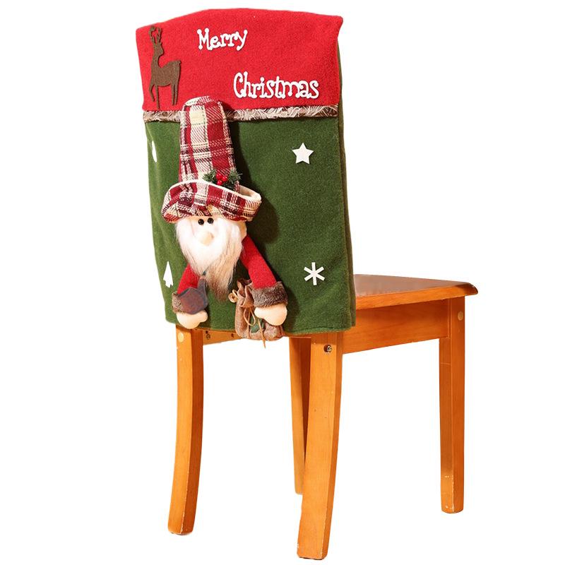 Cartoon Christmas Chair Covers: Santa, Snowman, Reindeer - Perfect for Home, Dining, Hotel, and Restaurant Decor