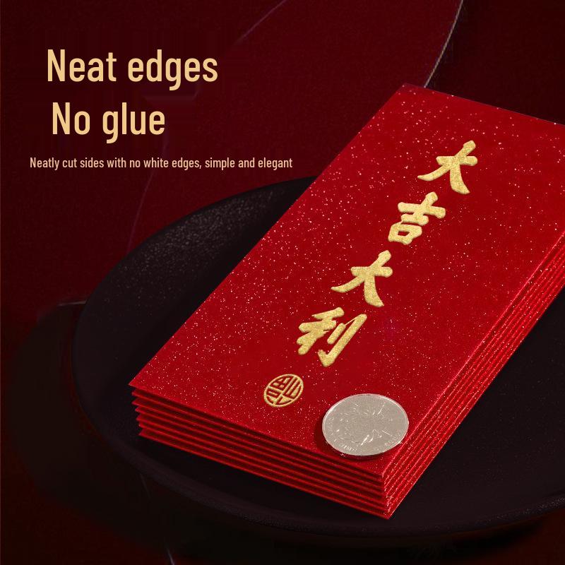 New Year Red Envelope - Large Sized, Hard Cardboard with Hot Stamping for Great Luck & Prosperity