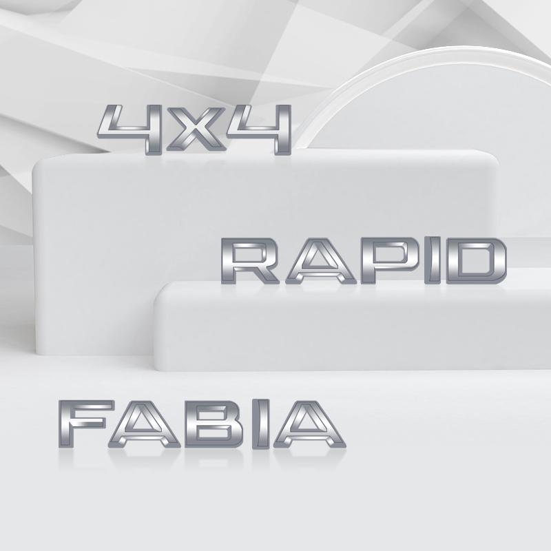 Für Chrome Silber SKODA 4x4 YETI FABIA RAPID SUPERB OCTAVIA KODIAQ KAROQ Emblem Auto Karosserie Kofferraum Kotflügel 3D Aufkleber Styling