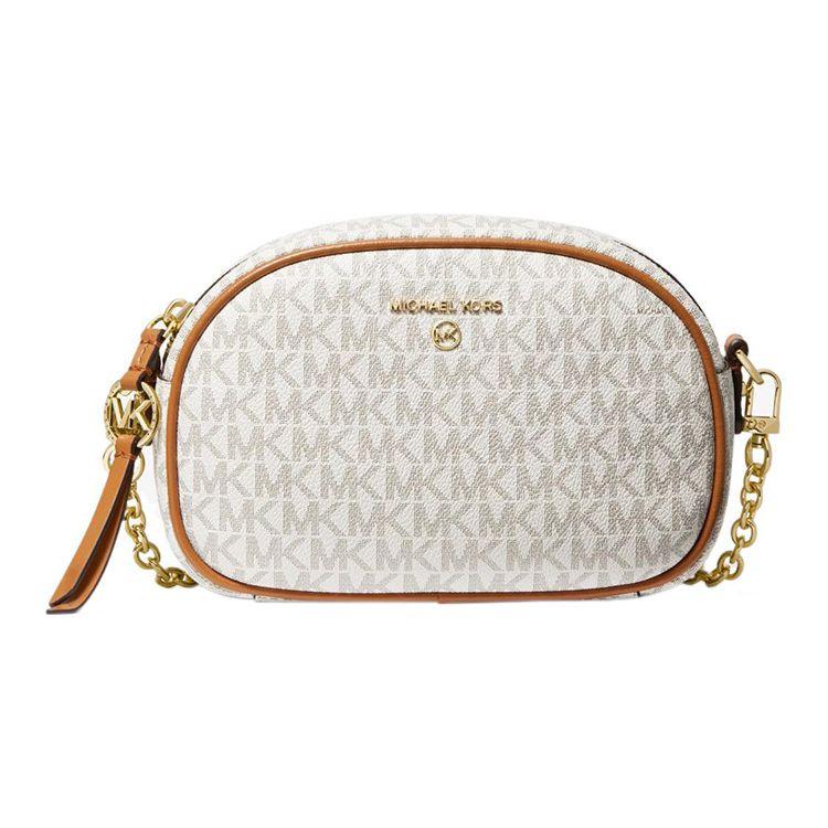 

Michael Kors MK Jet Set Charm Monogram Fashion Commuter Canvas Crossbody Bag Small Women bags Vanilla Acorn 32S1GT9C0B-149 Shopping Bag Set(Basic Set+Shopping Bag)