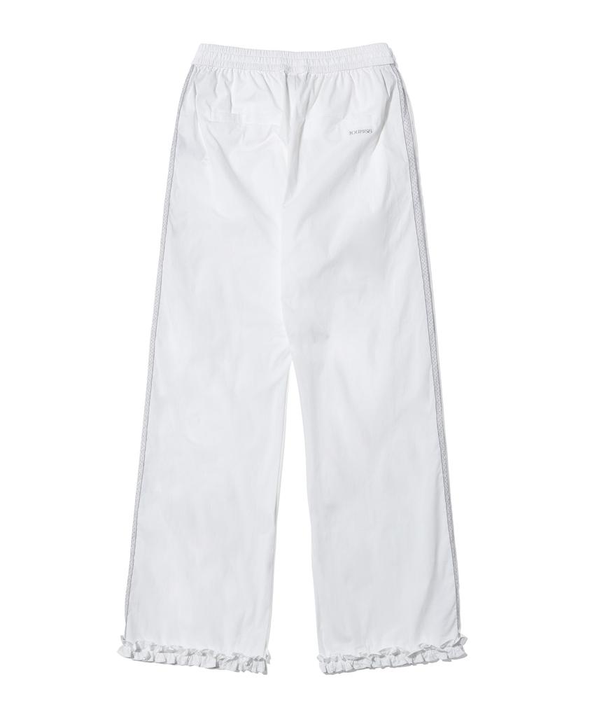 YOUHEE Ruffle Detailed Banding Pants White