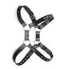 Men Harness Adjustment Fashionable Lightweight Black Men PU Leather Harness for Home PU Leather Multi Buckle Body Belt