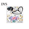 Sticker Decal 1 Set Butterfly Wall Self-adhesive Easy to Paste English Banner Girl Floral Home Supply Window