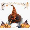 Eye Catching Witch Hat With Mesh Panel Halloween Party Wear Practical Fabric Cosplay Props Costume Accessory