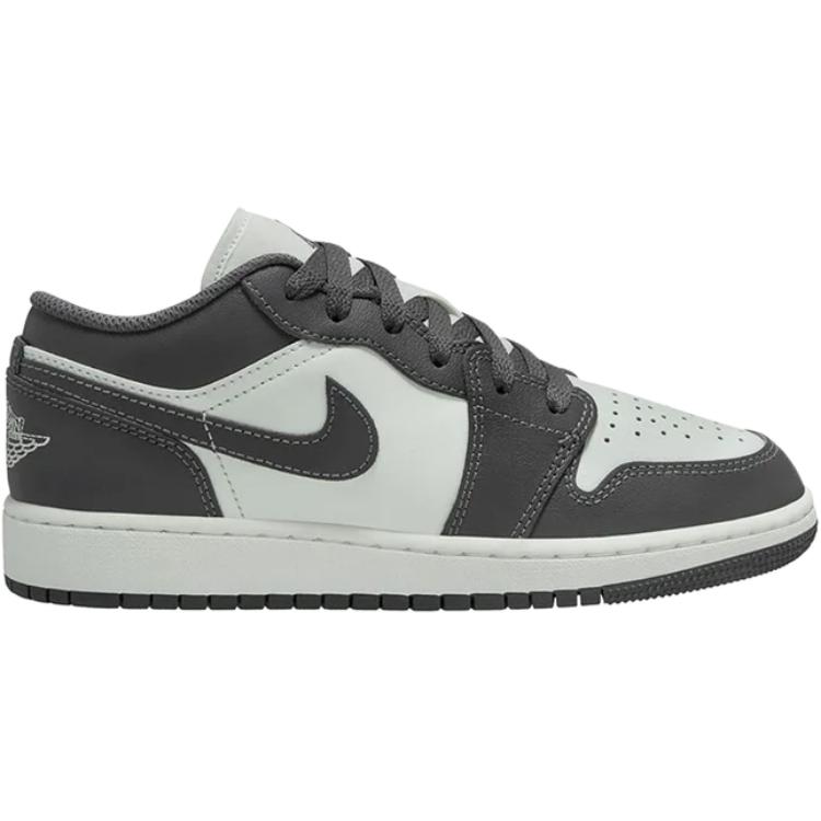 New Jordan Air Jordan 1 Abrasion Resistant Low Top Children's Basketball Shoes White Gray Teenagers 553560-044