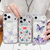 Diamond TPU Case For iPhone 17 Air 16 15 14 Pro Max 13 17 Pro Max 16e ShockProof Luxury Flower Print Clear Soft Case Cover