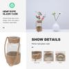 1Pcs Glass Flower Vase Country Style Hydroponic Decorative Rope Woven Vase Home Office Restaurant Decor Accent