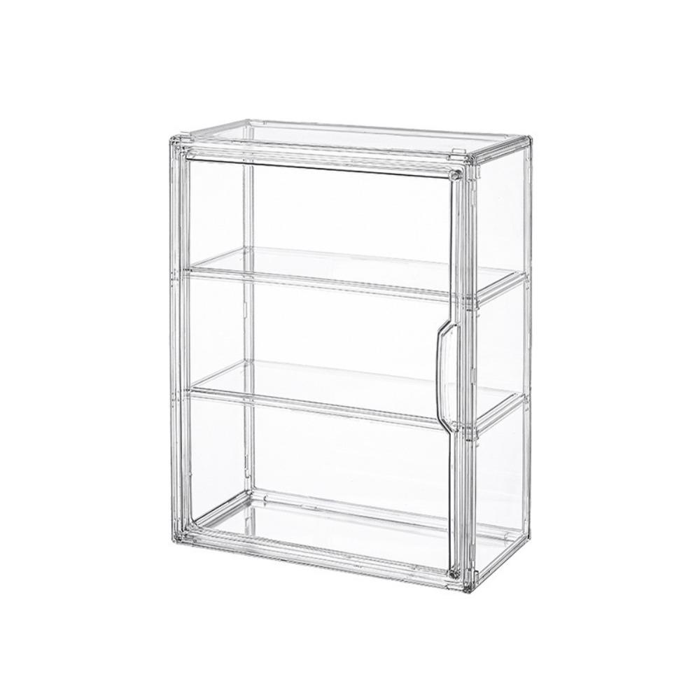 Acrylic Transparent Display Box Wall-Mounted Magnetic Model Storage Box with Lid Stackable Cosmetic Organizer Rack Collectibles