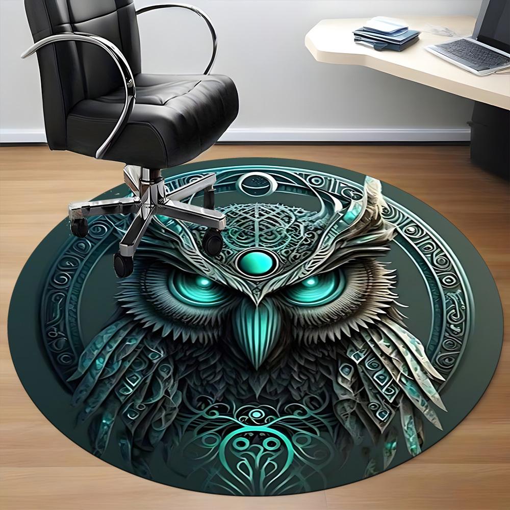 1pc Owl Fantasy Office Round Area Rug, Under Office Chairs Bedroom Living Room Home Decor, Room Deco, Available in Various Sizes