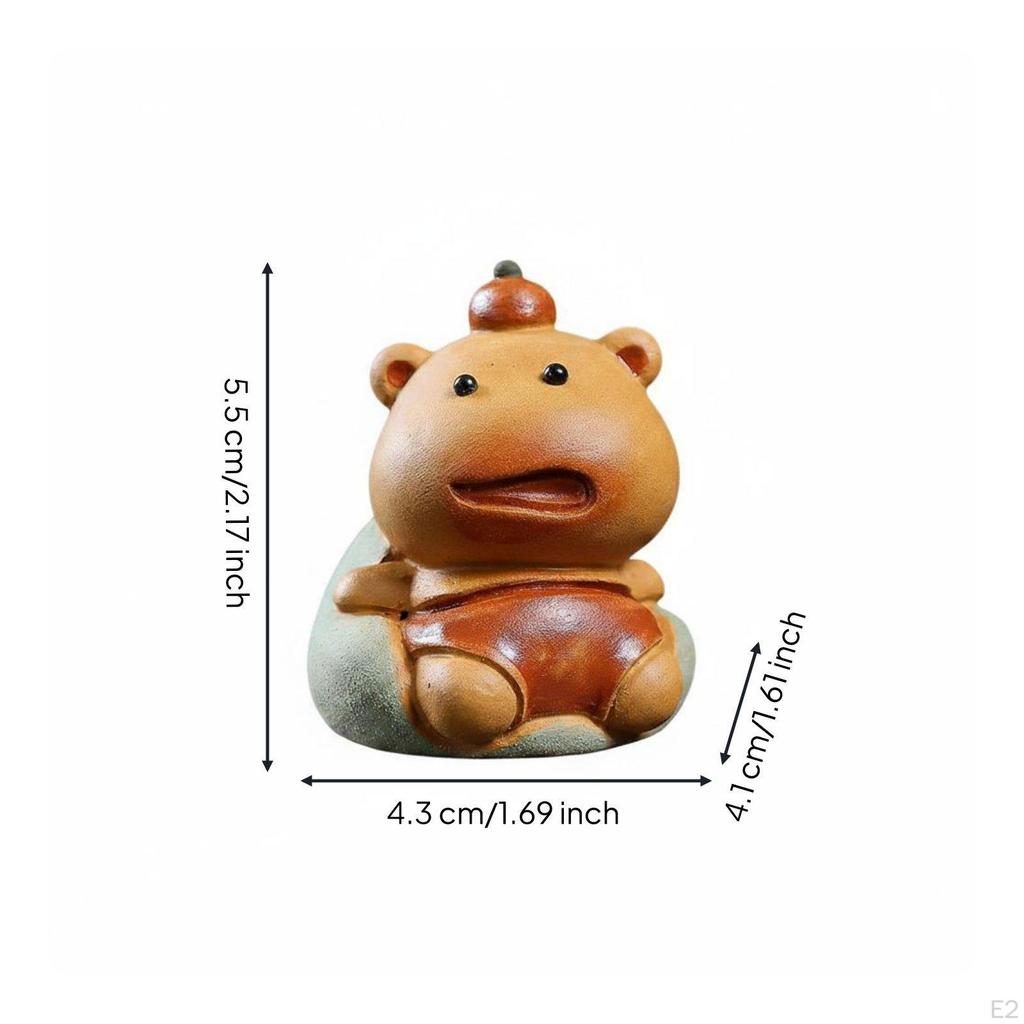 Capybara Tee-Haustier Handgefertigte Figur Niedrige Tonfigur für Geschenkeladen