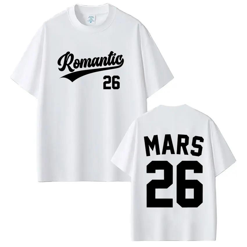 Bruno Mars The Romantic Tour 2026 Potisk Tričko Pánské Dámské Módní Trička Krátký rukáv Bavlna Ležérní Hip-hop Punk Trička Horní díl