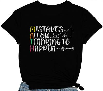Womens Math Teacher Shirt Teaching Letter Print Tshirt Math Teacher Life Tee Tops