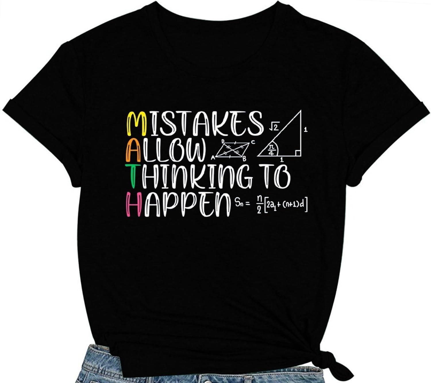 Womens Math Teacher Shirt Teaching Letter Print Tshirt Math Teacher Life Tee Tops XXXXXL чёрный