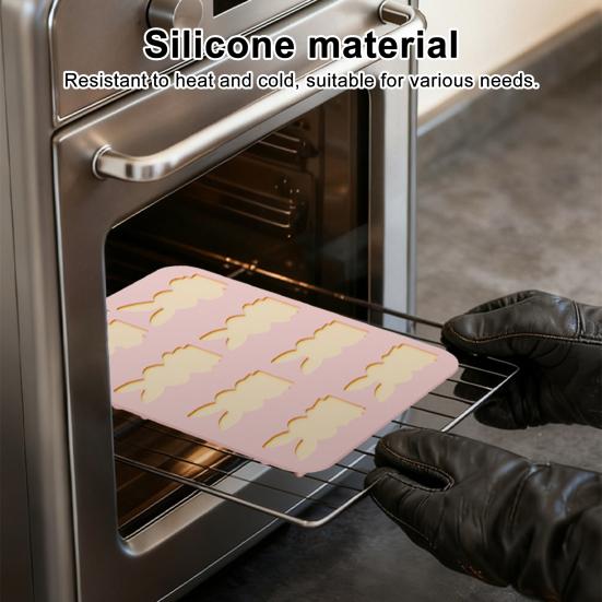 Oster-Silikonform 8 Mulden 3D-Hasenform Antihaft-Flexible Form Schokolade Süßigkeiten Pudding Seife Knete Back-Dekorationswerkzeug