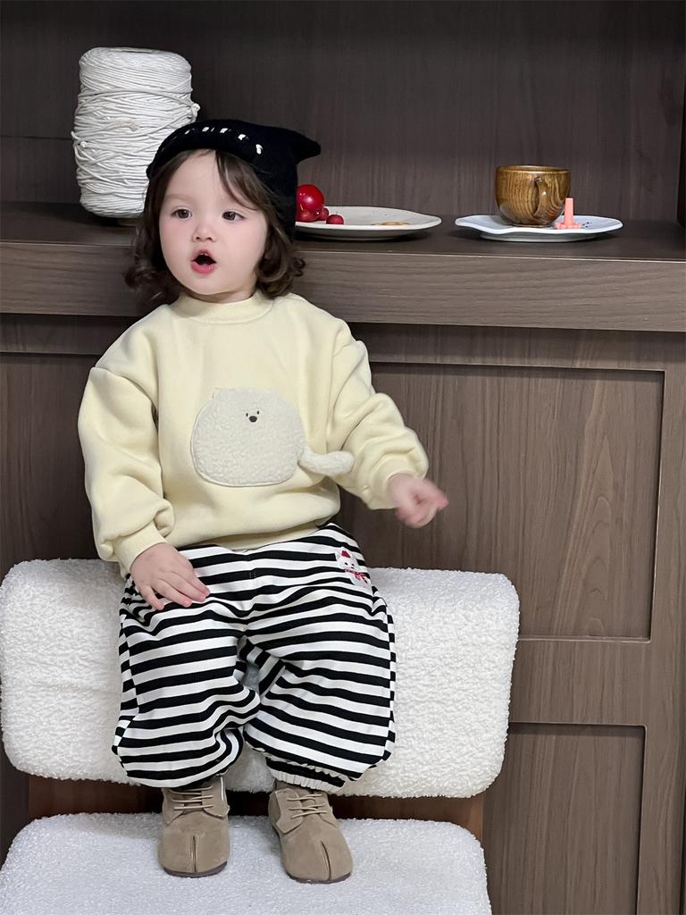 Children's clothing new winter baby clothes children's clothing winter thickened pants boys fleece sweatpants