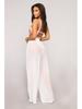 2023 Summer Solid Mesh Wide-Leg See-Through Nightclub Pants for Europe & America