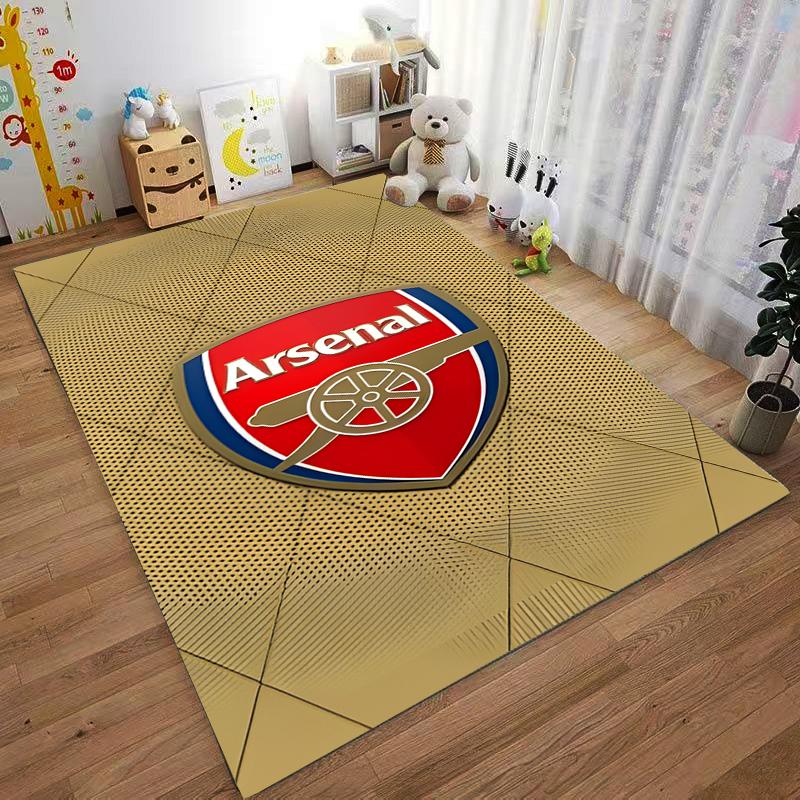 "Arsenal Logo Carpet with Red Shield Design and Gold Background" Suitable for use as an anti-slip for living room bedroom sofas