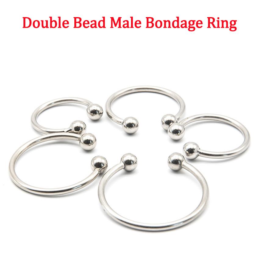 2 Perlen zum Öffnen von Penisringen aus Metall, Bondage-Cockring hinter der Eichel, Bondage-Schwanz, Verzögerung der Ejakulation, erotisches Sexspielzeug für Männer, Shop