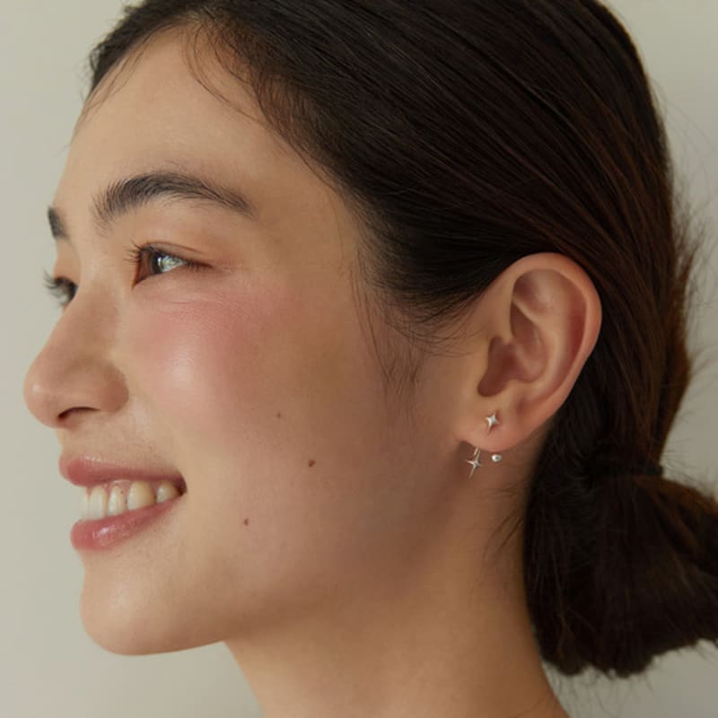 TATIANA (925 Silver) Shooting Star Ear Jacket Earrings EC3026