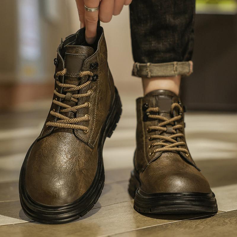 

Модный бренд Мужские ботинки для мотокросса Ручной работы Мужская удобная обувь с высоким верхом Уличные мужские кроссовки Зимние мужские 2024 Новые базовые ботинки 48 коричневый