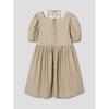 8seconds Cotton Puff Sleeve Mini Dress Beige