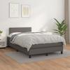 Box Spring Bed with Mattress Gray 120 x 200 cm Faux Leather
