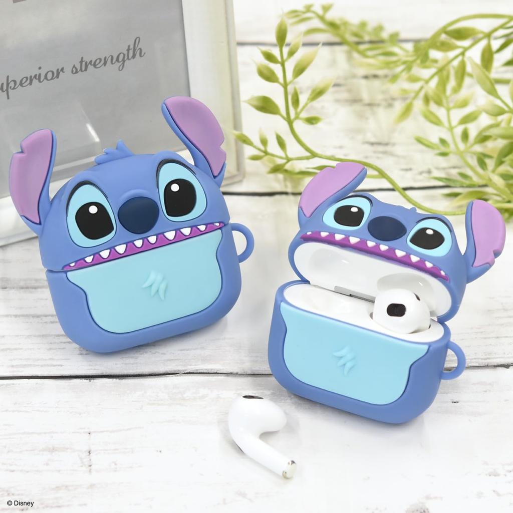 Gourmandise Disney Character Silicone Case for AirPods Pro and AirPods (2nd Generation) Pro, Stitch, DNG-41ST