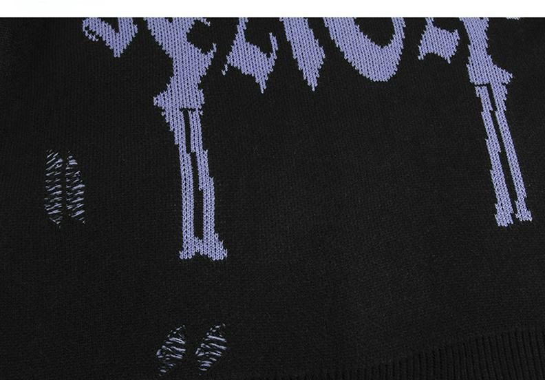 Autumn/Winter Unisex Distressed Knit Sweater: European & American Street Style Trend