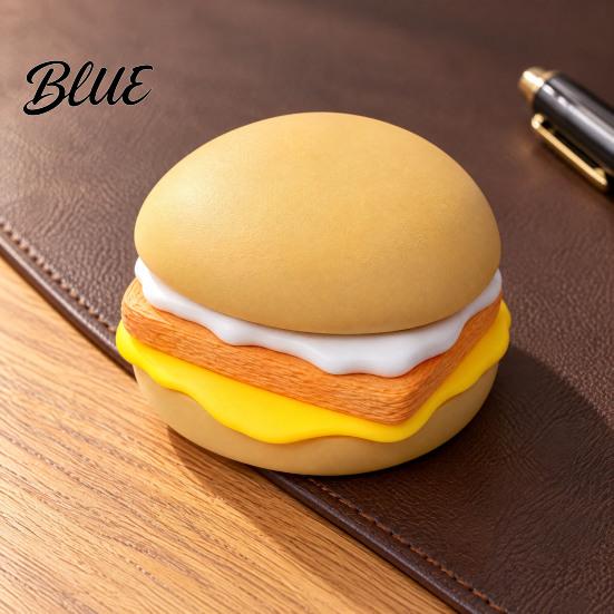 Funny Gifts for Coworkers 3D Printed Hamburger Clicker Stress Relief Toy Fidget Toy Realistic Food Toys Sensory Gadget Office Desktop Decoration