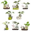 Desktop Glass Planter Vase Holder Small Cute Ceramic Panda Hydroponic Vase Decorative Flowers Plants Pot for Desk Table