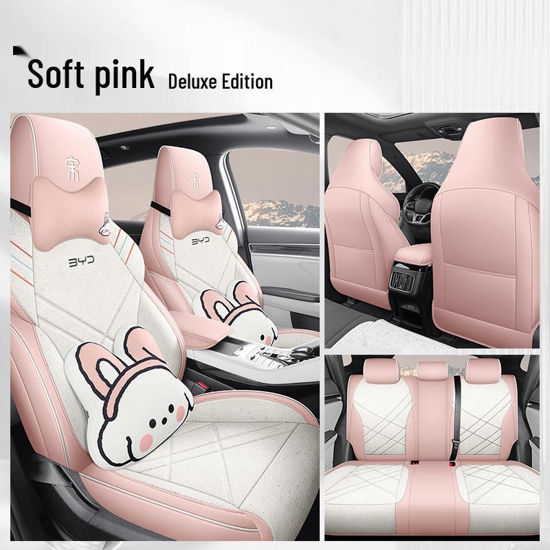 BYD Song Pro Leather & Linen Full Wrap Cartoon Seat Cover (Set of 5)