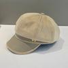 Faux Leather Duckbill Cap Love Baker Boy Hat New Women's Octagonal Newsboy Cap  Casual Outings