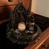 Black Castle Jewelry Stand 3D Printed Gothic Style Decorative Tray  Desktop Decor